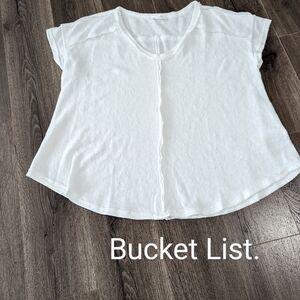 - Bucket List French Terry, V Neck, slouchy top with Cap Sleeves. Size…